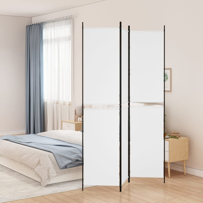 Folding Room Divider, White, 3, 86.6" H x 59" W