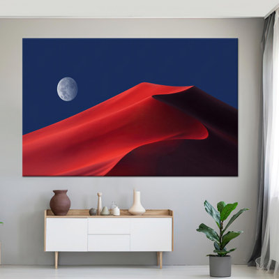 Toile imprimée: Modern Southwest Landscape Art - Red Desert Scene, 1P BlackFramedCanves