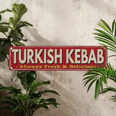 Plaque murale en aluminium de style turc Kebab turque imprimée aux UV et imperméable pour la maison Garage Café Bar restaurant Decor