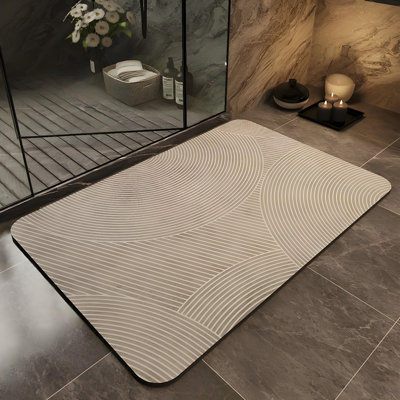 Quick-Dry Bath Mat Soft Non-Slip Diatomite Bathroom Rug For Home, Absorbent Floor Mat For Shower & Toilet Entrance