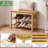 Shoe Rack Bench,3-Tier Rubberwood Freestanding Shoe Changing Bench with Slat Shelves