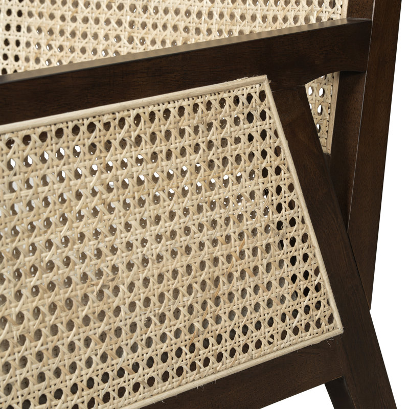 Chaise de salle à manger rembourrée Calira, Coussin beige / structure brun foncé