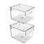 Bacs de rangement en plastique transparents avec couvercle Sorbus, bacs de rangement empilables pour organiser un réfrigérateur de cuisine, une armoire, des articles de salle de bain, (2 pièces)