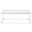 Table basse en chêne clair et chrome avec base ouverte