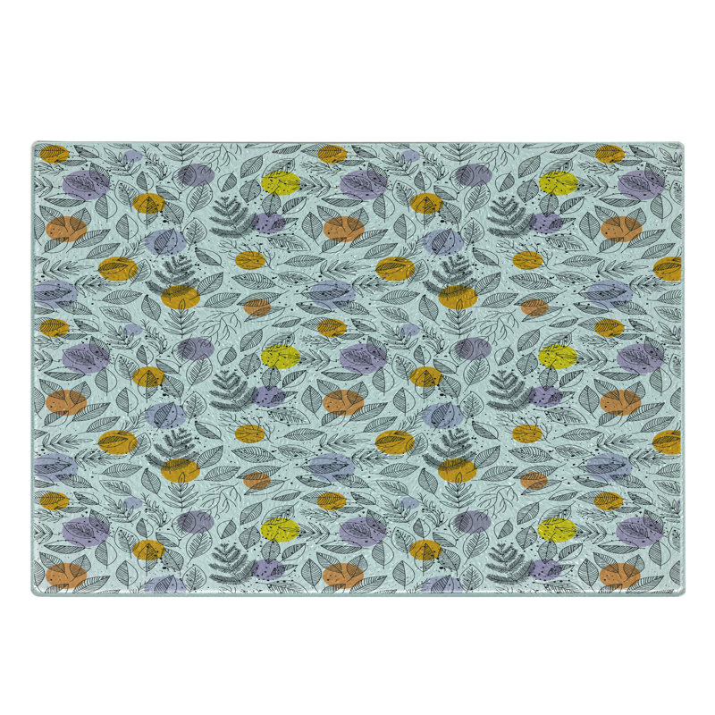 Multicolore planche à découper ronde en verre trempé Ambesonne Botanical