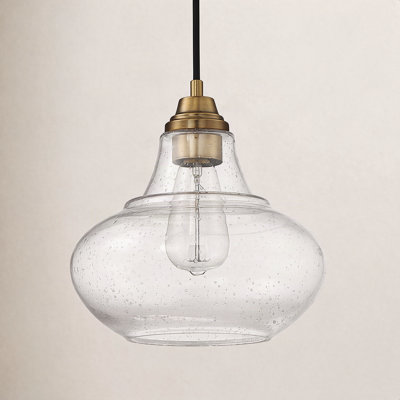 Roderick 1 - Light Schoolhouse Pendant in Brass