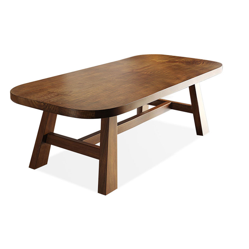 Table de salle à manger rectangulaire en bois massif brun noisette, H 29,53 po x L 70,87 po x l 31,5 po