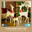 Ensemble de 3 décorations de Noël pour famille de cerfs de Noël éclairés avec 2 modes, 52,8 po de présentation de renne en acier et polyester argenté | Idée de cadeau