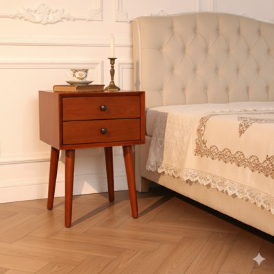 Nightstand With 2-Drawers, Small Side End Table With Storage, Seadrifte