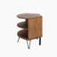 Table de coin en bois récupéré en forme de ventilateur pour le salon Utilisez votre espace