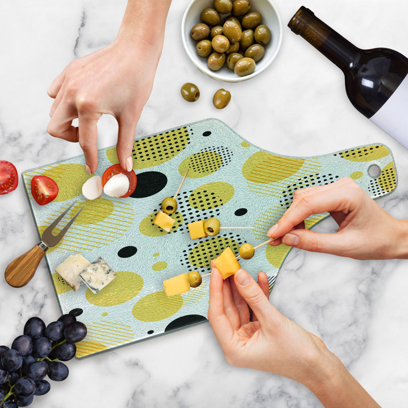 Planche à découper en verre trempé à pois Ambesonne