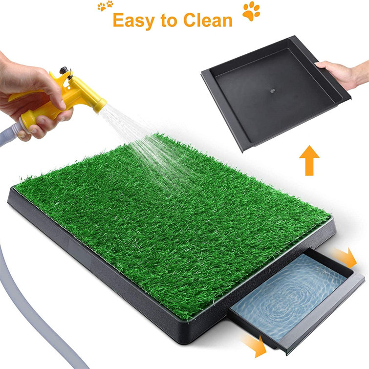 25 in. x 20 in. Puppy Pet Potty Training Pee Pad Mat Tray Artificial Grass