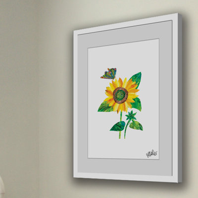 Butterfly And Sunflower - Painting