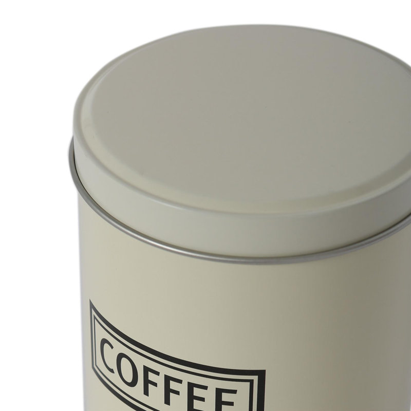 Harbour Housewares - Metal Tea Coffee Sugar Canister Set, Cream