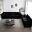 Canapé modulaire 3 pièces, siège très profond, chenille noire, canapé modulaire à assise confortable relaxant, surdimensionné et simple