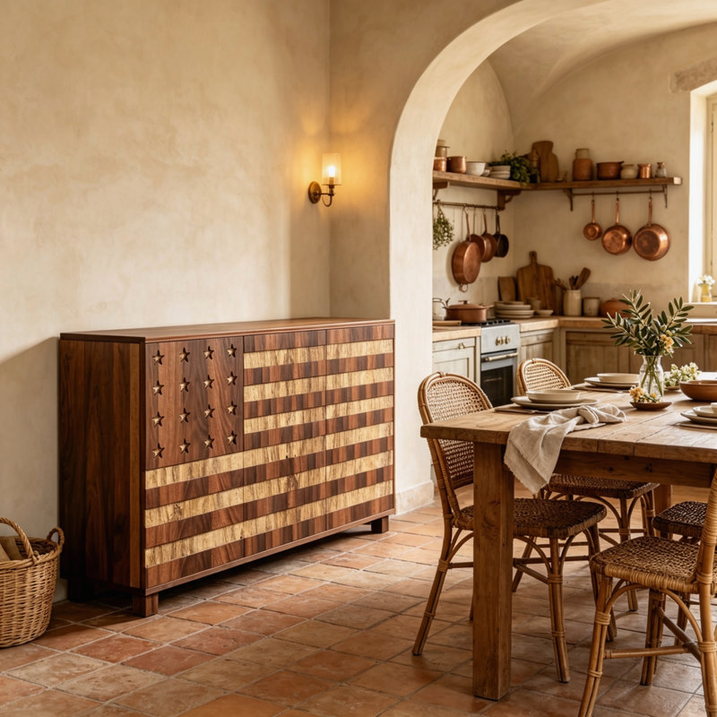 Buffet en noyer de 55,11 po de largeur sculpté à la main avec buffet, console de bar avec 2 tiroirs, 3 portes de rangement et tablettes réglables pour la salle à manger, la cuisine, le vestibule et le vestibule