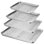 Baking Sheet And Rack Set, Stainless Steel Cookie Sheets Oven Baking Pans Trays With Cooling Racks For Cooking & Roasting, Dishwasher Safe, Various Size, (16"+12.5"+10.4"+9", 8Pcs)