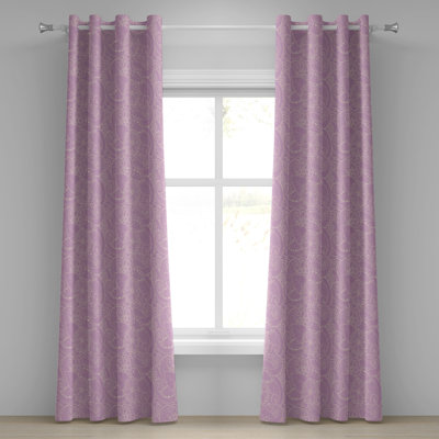 Rideau décoratif à 2 panneaux avec œillets Astoria Grand Leaves, 50 po x 63 po, beige lavande