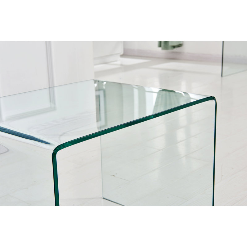 Versatile Transparent Tempered Glass End Table for Various Settings