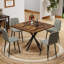 Table de salle à manger carrée 38,6 po, Mid-Century moderne, tableau brun, pieds en fer, peu encombrant, facile à installer et à nettoyer pour la pièce, 38,6 po x 30,2 po, + fer, assembler