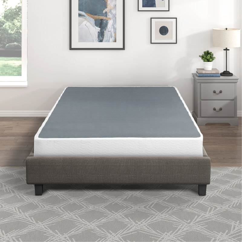 Eastern King Mattress Foundation, Metal Frame, 75" X 79" Size High Profile Metal, Textured, King