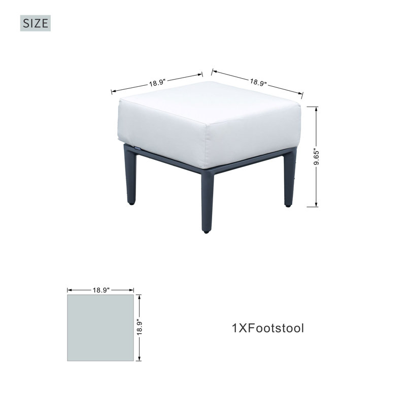 Repose-pieds d'extérieur en aluminium avec coussin