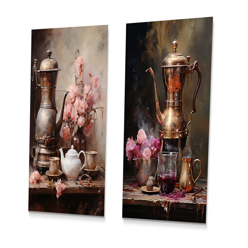 Ensemble de salon 2 pièces Pink Elegance Tea Still Life, H 28 po x l 24 po