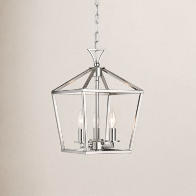 Hastings 10" W 3-Light Geometric Lantern Chandelier