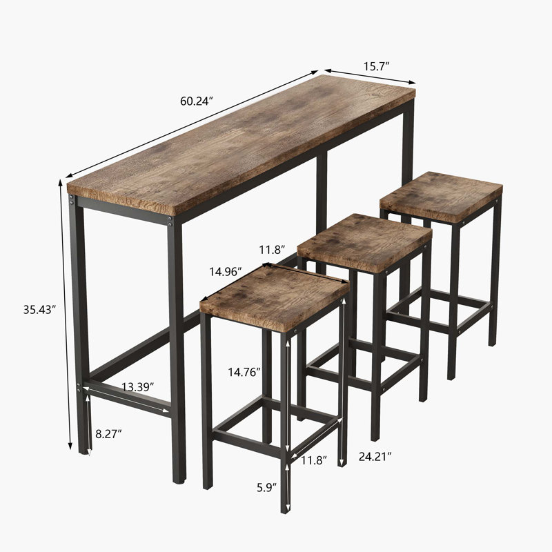 Avanna Modern Dining Table Set, Kitchen Table Set, Natural, Natural