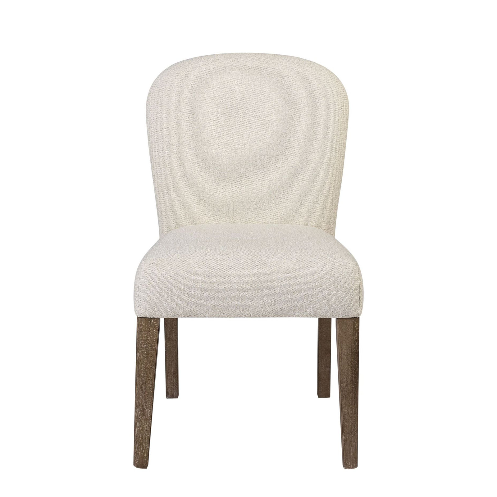 Marielle Upholstered Arch Dining Chair, Toffee/White Sand, Brown Wood