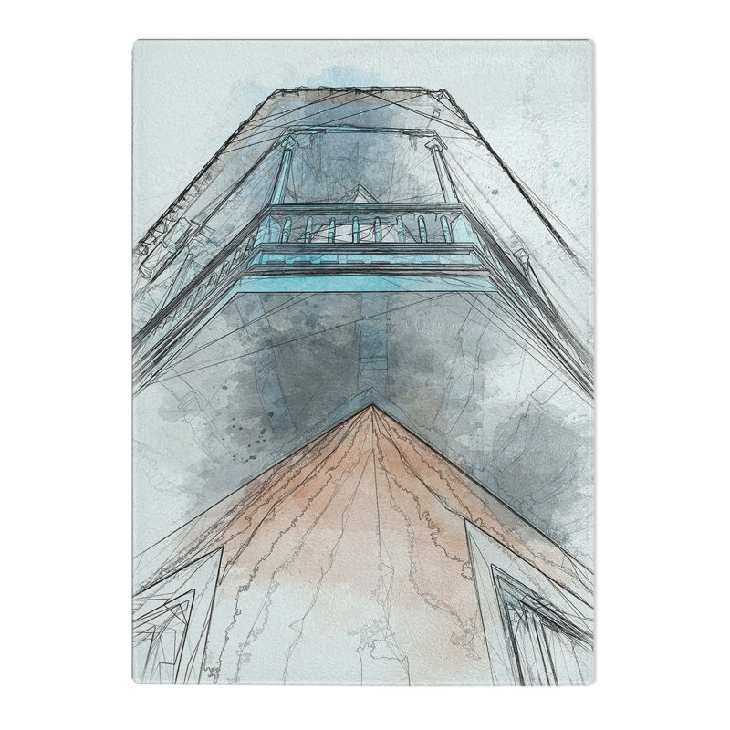Tempered Glass Sketching the Architecture Vol.5 Chopping Board, 20 cm x 28.5 cm