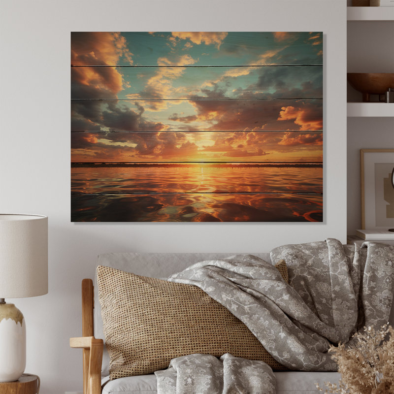 «Blue Orange Sky», photo sur bois, impression, H 10 po x l 20 po x P 0,78 po