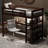 Twin Brown Finish Solid Pine Loft Bed Frame for Small Bedrooms, Modern Style with Built-in LED Lighting and Storage