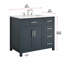 Ensemble de meuble-lavabo simple 36 po avec plateau en marbre Shamar-1611638166