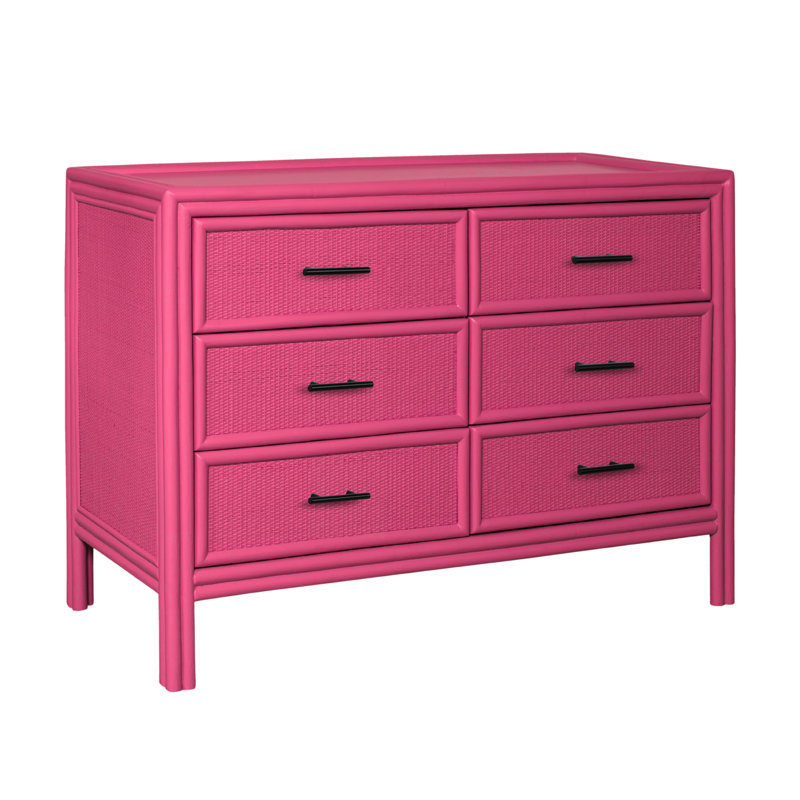 Aruba 6 - Drawer Dresser, Hot Pink