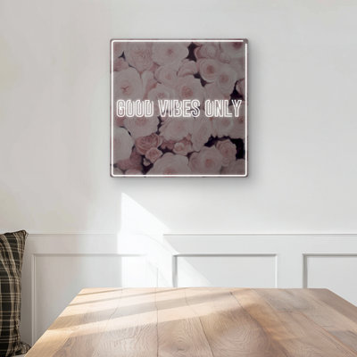 Good vibes only - roses | Modern metal print for living room