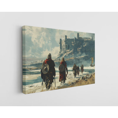 Vikings Walking to a Battle Canvas Print, Modern Wall Art Decor for Home & Office, Painting Reproduction