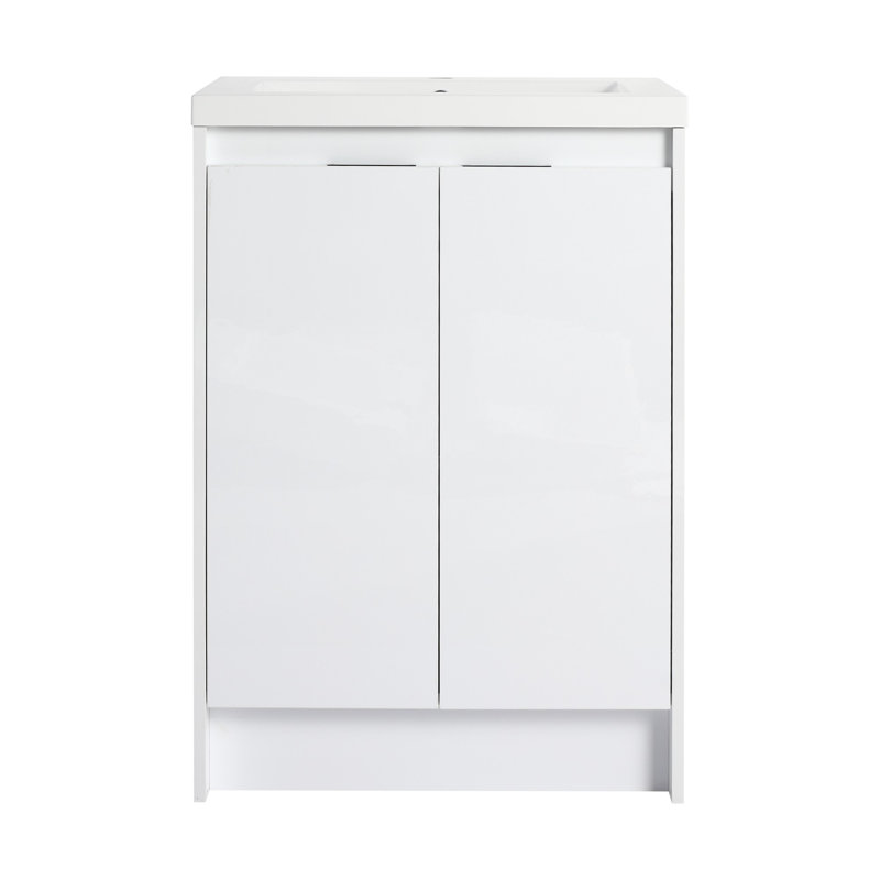 Meuble-lavabo autoportant avec lavabo en résine