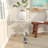 White Metal Ship Wheel Top Side End Accent Table with Oar Shaped Legs