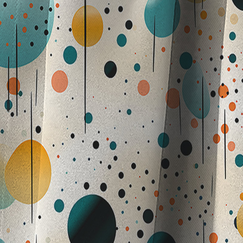 Motif à pois Bohème Vibes I - Rideau abstrait - Rideau occultant - 1 panneaux, L 52 po x L 84 po