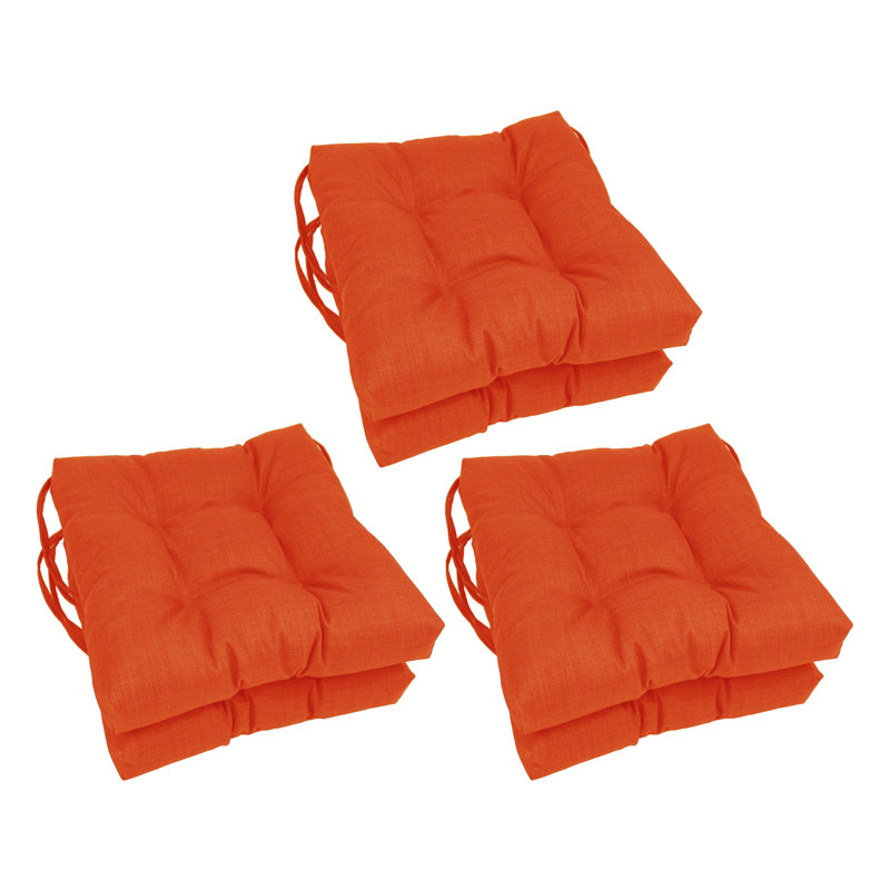 Outdoor 3.5'' Dining Chair Seat Cushion, Tangerine Dream
