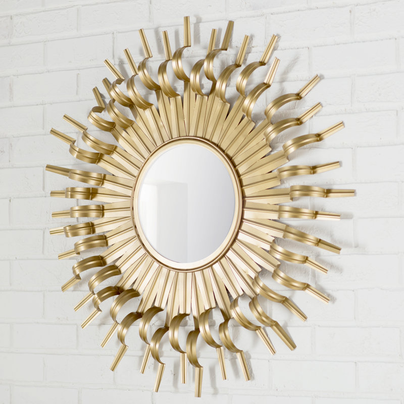 Wald Metal Flat Wall Mirror, Gold