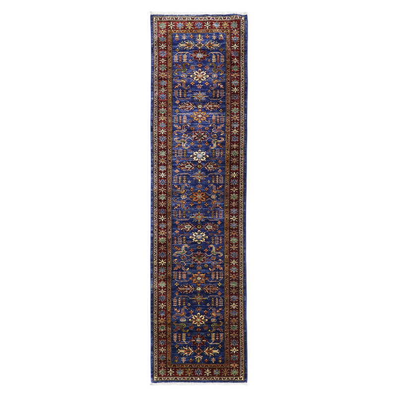 Super Kazak céleste bleu marine 2 pi 7 po x 9 pi 10 po