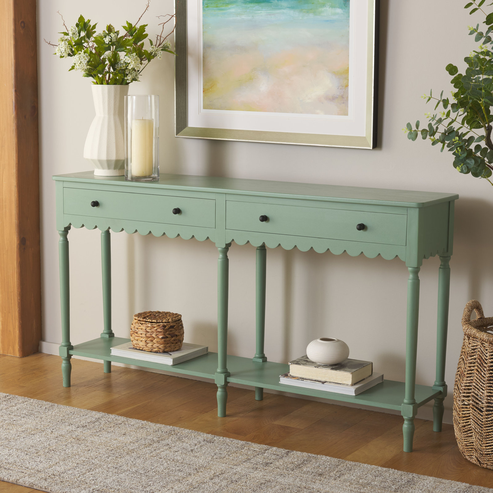 Branden 2-Drawer Console Table, Sage