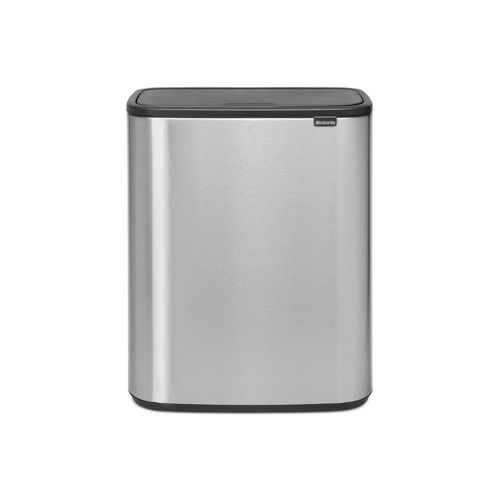 Brabantia Bo 16gal Touch Top Trash Can, Matte Steel Fingerprint Proof