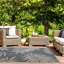Tapis intérieur / extérieur bleu / gris / ivoire à motif floral Dowd-788062019