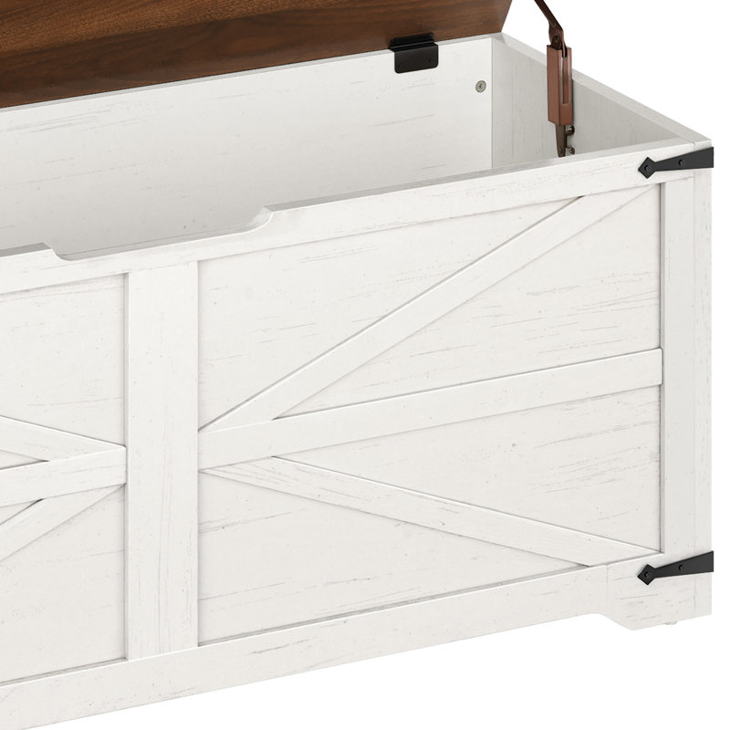 Banc de coffre multifonctionnel et coffre de rangement pour la maison, Blanc