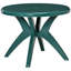 Outsunny 36.25" Dia Round Plastic Patio Table with Umbrella Hole, Outdoor Bistro Dining Table, for Bar, Garden, Backyard, Poolside, Yard, Green