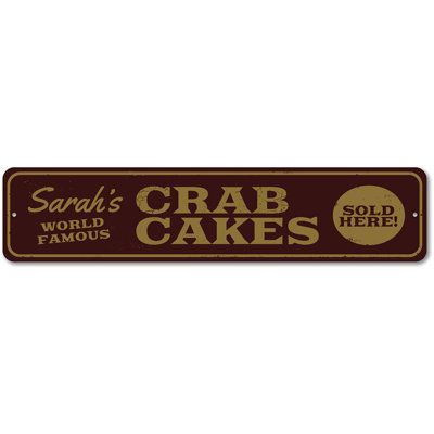 Crab Cakes Aluminum Sign