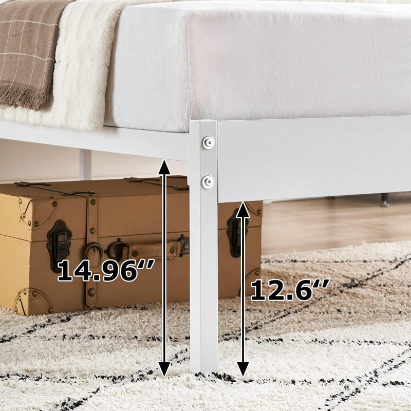Solid Wood Slat Bed, Queen, White